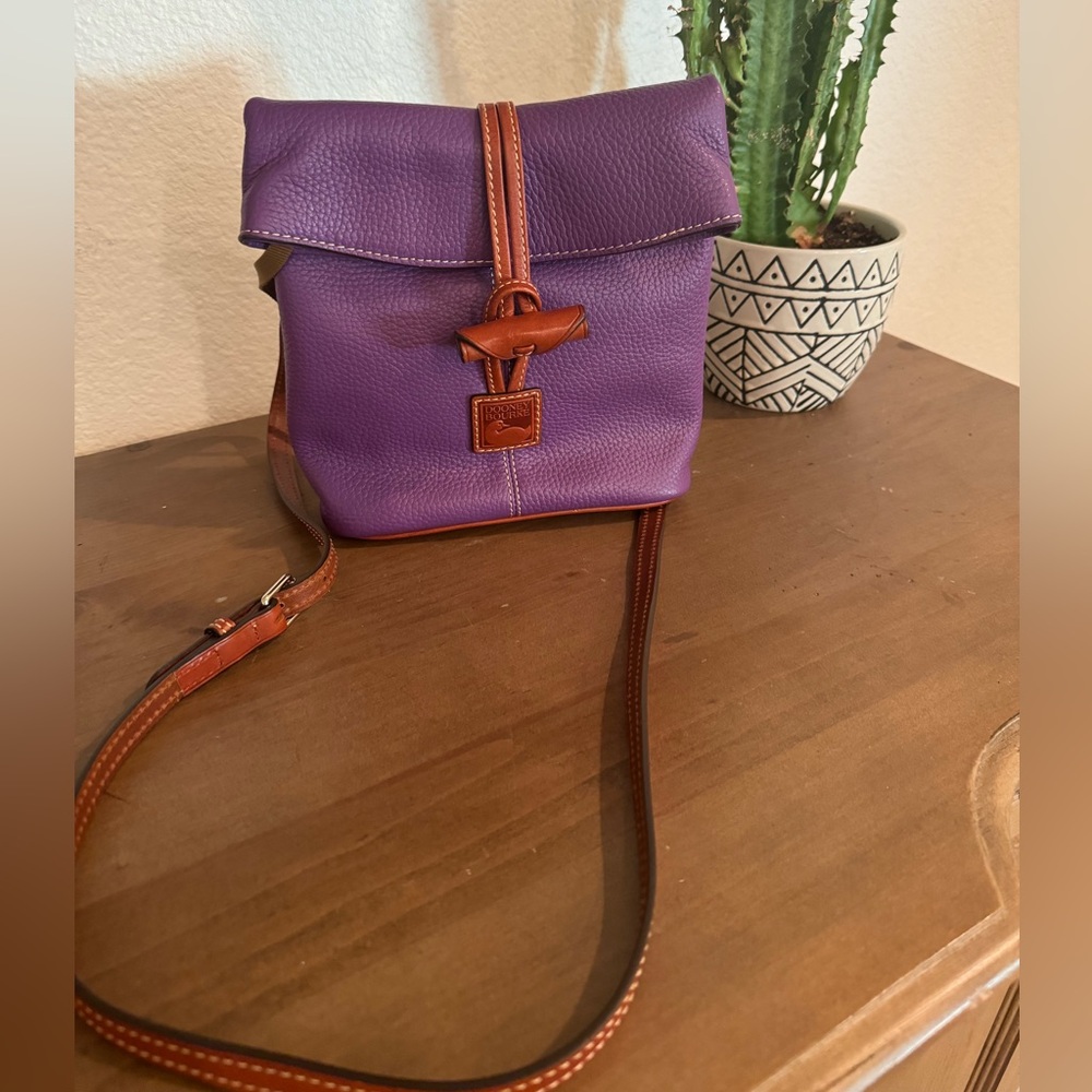 Dooney & Bourke Purple Leather Crossbody Backpack